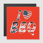私はBBQ、アメリカ愛国磁気カードが大好き (正面/裏面)
