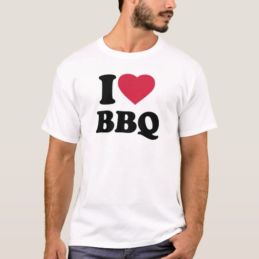 私はBBQ -バーベキュー--を愛します Tシャツ (正面)