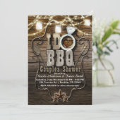 私はBBQ Mason Jars & Lights素朴カップルのシャワーをする 招待状 (スタンド正面)