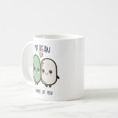 私はBean's Bean 考える of You Valentines Day Food Pun コーヒーマグカップ (正面左)