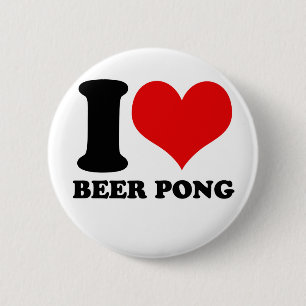 私はbeerpongを愛します 缶バッジ