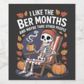 私はBer Monthsスケルトンおもしろいクリスマスが好き ワインラベル (シングルラベル)