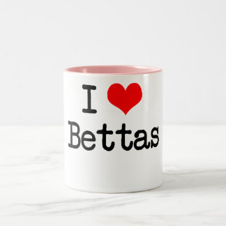 私はBettasのマグを愛します ツートーンマグカップ