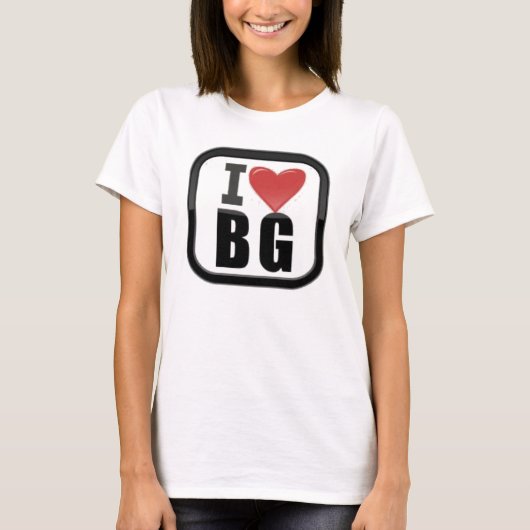 "私はBG"のワイシャツ 愛します Tシャツ (正面)