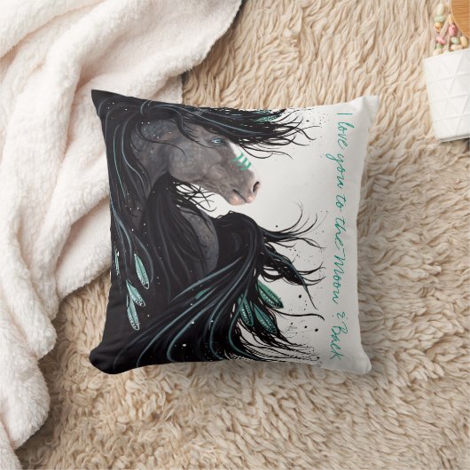 私はBihrleによって月及び背部枕に愛します クッション (ブランケット)