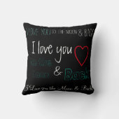 私はBihrleによって月及び背部枕に愛します クッション (裏面)