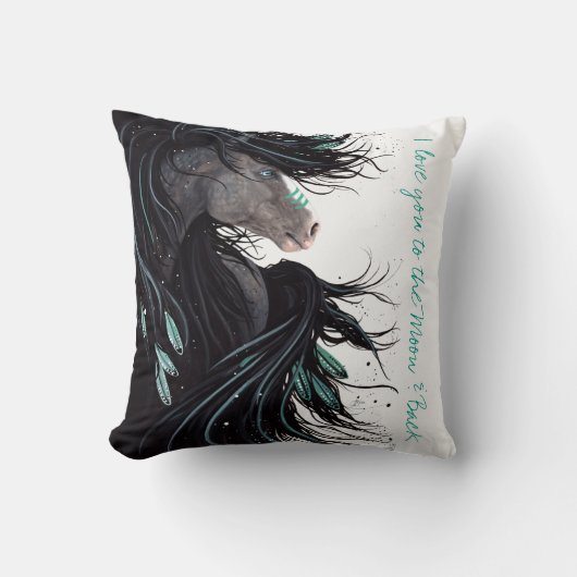 私はBihrleによって月及び背部枕に愛します クッション (正面)