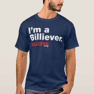 "私はBilliever"の濃紺のTシャツです Tシャツ