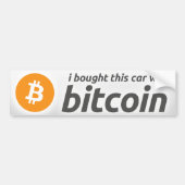 私はBitcoinのバンパーステッカーが付いているこの車を買いました バンパーステッカー (正面)