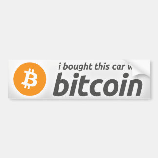私はBitcoinのバンパーステッカーが付いているこの車を買いました バンパーステッカー