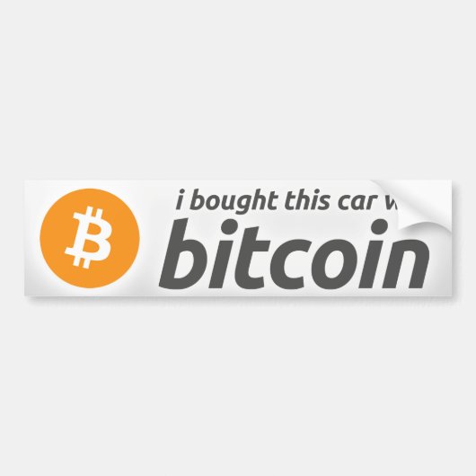 私はBitcoinのバンパーステッカーが付いているこの車を買いました バンパーステッカー (正面)