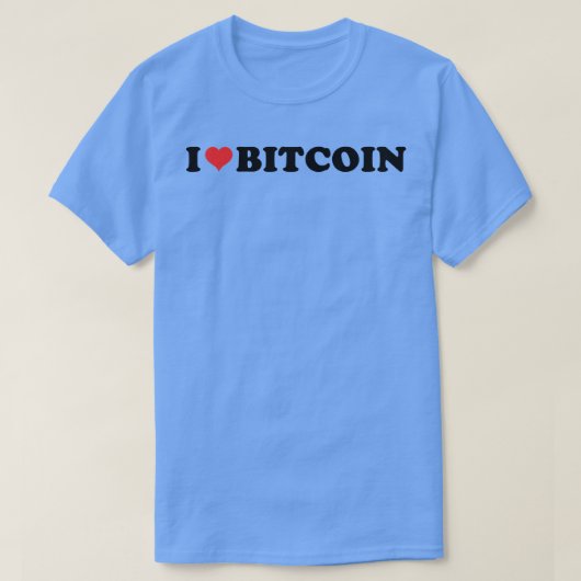 私はBitcoinを愛している  Tシャツ (デザイン正面)