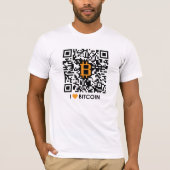 私はBitcoinを愛します- Bitcoinのあなた自身のTシャツを作って下さい Tシャツ (正面)