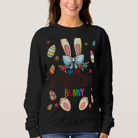 私はBitcoin Bunny Easter Day Matching Family Eである スウェットシャツ (正面)
