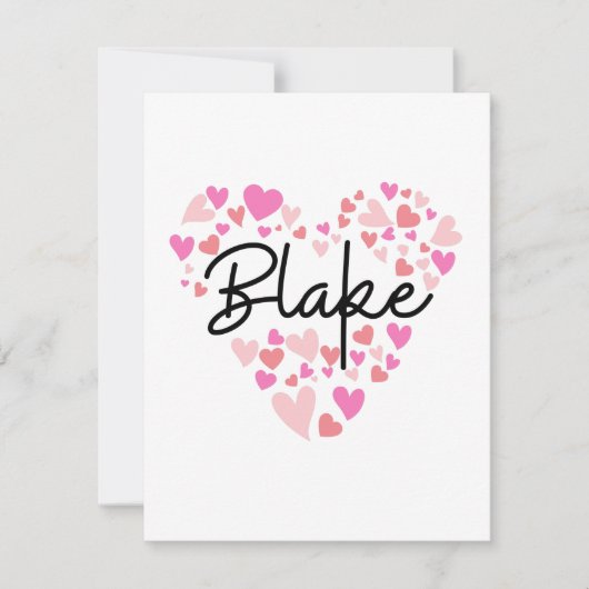 私はBlakeを愛する – ハートfor Blake サンキューカード (正面)