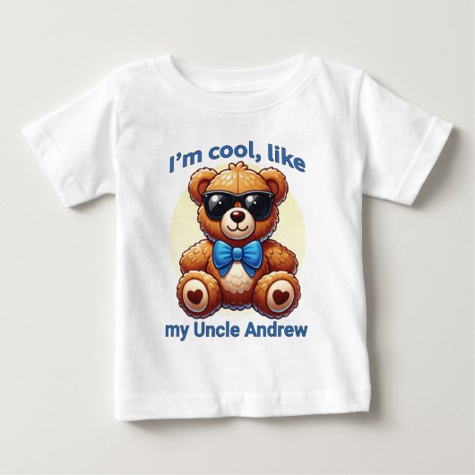 私はBlue Bowのクールカスタマイズ可能なテディベア ベビーTシャツ (正面)