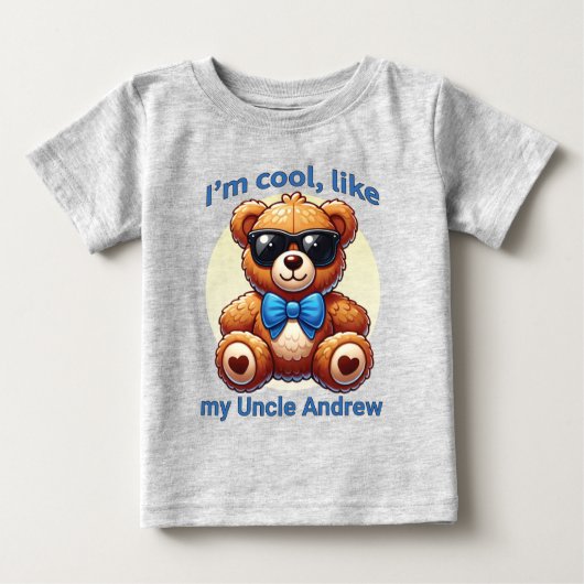 私はBlue Bowのクールカスタマイズ可能なテディベア ベビーTシャツ (正面)