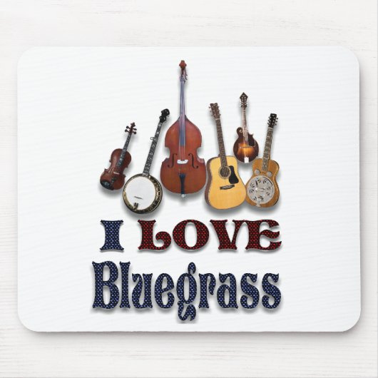 私はBLUEGRASSのマウスパッドを愛します マウスパッド (正面)