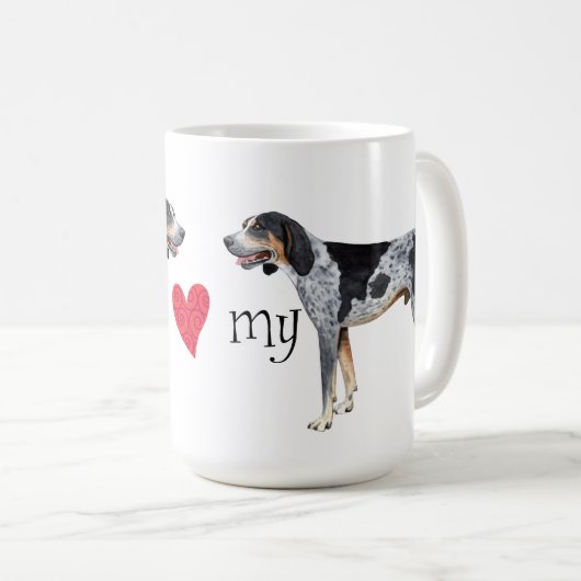 私はBluetickの私のCoonhoundを愛します コーヒーマグカップ (正面右)