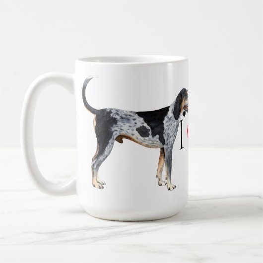 私はBluetickの私のCoonhoundを愛します コーヒーマグカップ (左)