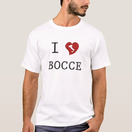 私はBocceを愛します Tシャツ (正面)