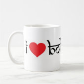 私はBollywoodのマグを愛します コーヒーマグカップ (左)