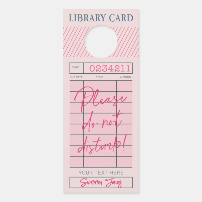 私はBooks Door Hanger読を邪魔しない ドアノブサイン (正面)