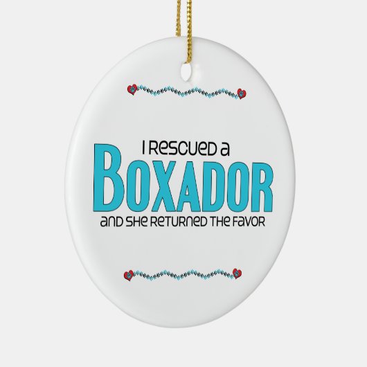 私はBoxador (女性の)犬の採用のデザインを救助しました セラミックオーナメント (右)