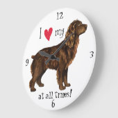 私はBoykinの私のスパニエル犬を愛します ラージ壁時計 (傾斜)