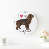 私はBoykinの私のスパニエル犬を愛します ラージ壁時計 (ホーム)