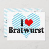 私はBratwurstを愛します ポストカード (正面/裏面)