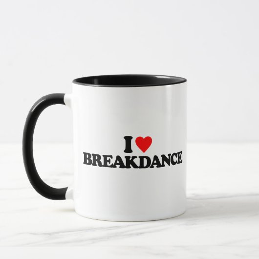 私はBREAKDANCEを愛します マグカップ (左)