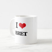 私はBretを愛します コーヒーマグカップ (正面左)