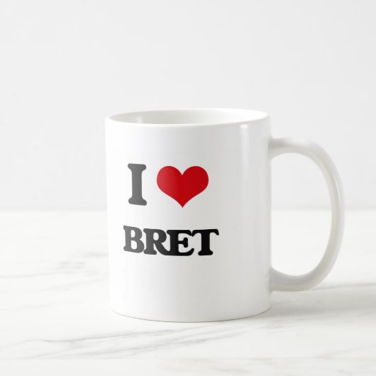 私はBretを愛します コーヒーマグカップ (右)