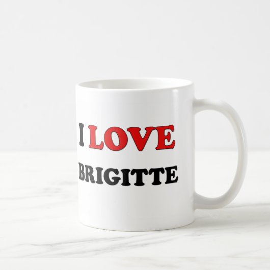 私はBrigitteを愛します コーヒーマグカップ (右)