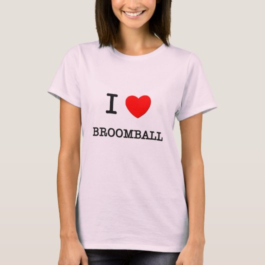 私はBroomballを愛します Tシャツ (正面)