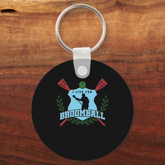 私はBroomball Goaltenderアイスリンクのゲームギフトのために住んでいる キーホルダー (正面)