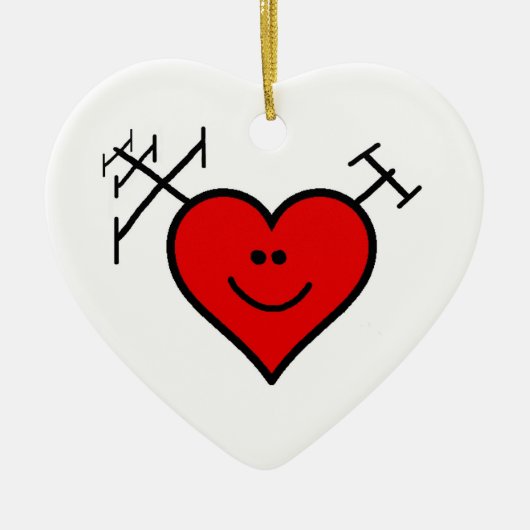 私はBrownielocksによってアマチュア無線のオーナメントを愛します セラミックオーナメント (正面)