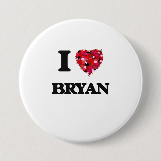 私はBryanを愛します 缶バッジ (正面)