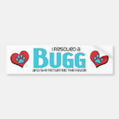私はBugg (女性の)犬の採用のデザインを救助しました バンパーステッカー (正面)