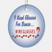 私はbuncoの…ワイングラスのオーナメントのためのガラスを必要とします セラミックオーナメント (左)