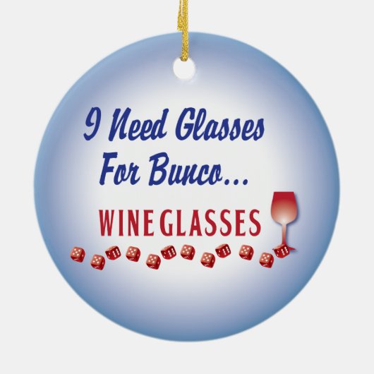 私はbuncoの…ワイングラスのオーナメントのためのガラスを必要とします セラミックオーナメント (裏面)