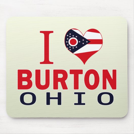 私はBurton、オハイオ州を愛します マウスパッド (正面)