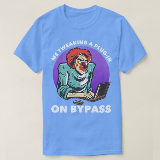 私はBypassfunny音楽プロデュースでプラグインを微調整する Tシャツ (デザイン正面)