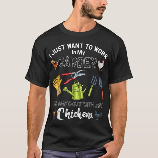 私はCと一緒に庭のハングアウトで働きたい Tシャツ (正面)