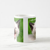 私はCAFFINEのおもしろいなシャムの恐い子ネコを必要とします コーヒーマグカップ (中央)