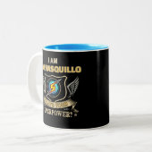 私はCARRASQUILLO 私のスーパーパワーって何? ツートーンマグカップ (正面左)