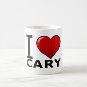 私はCARY、NC -ノースカロライナ--を愛します コーヒーマグカップ (中央)