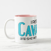 私はCavachon (女性の)犬の採用のデザインを救助しました ツートーンマグカップ (左)