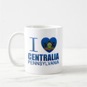 私はCentralia、PAを愛します コーヒーマグカップ (左)